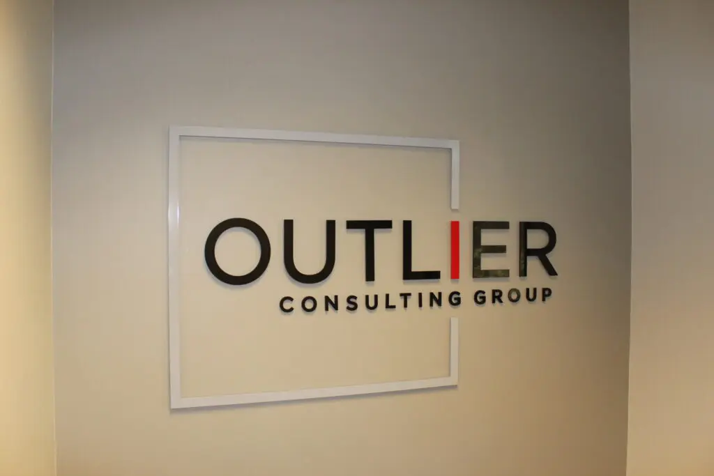 Custom-made acrylic letter sign for indoor or outdoor use, perfect for business or directional signage.