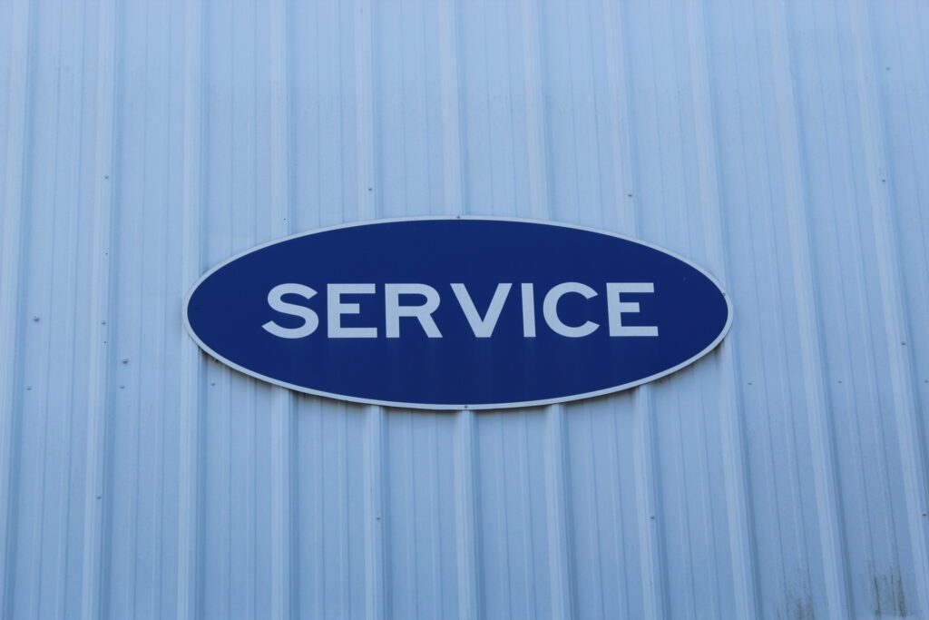 Custom-made aluminum decals for indoor or outdoor use, rust-free and durable, perfect for business or building signage.