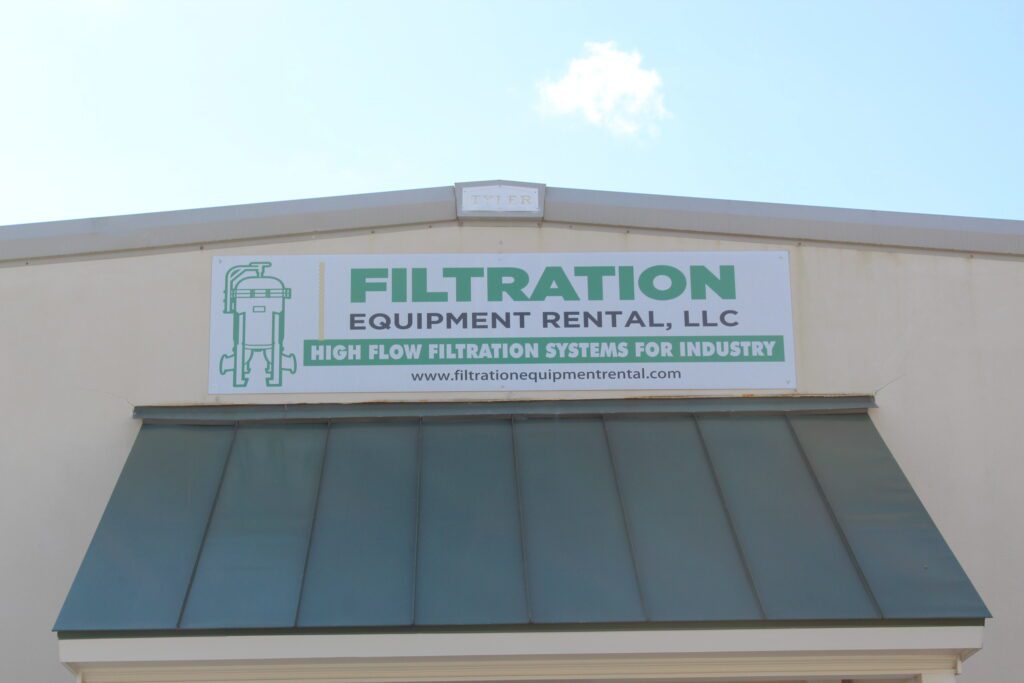 Filtration equipment rental - Baton Rouge - Custom-made aluminum decals for indoor or outdoor use, rust-free and durable, perfect for business or building signage.